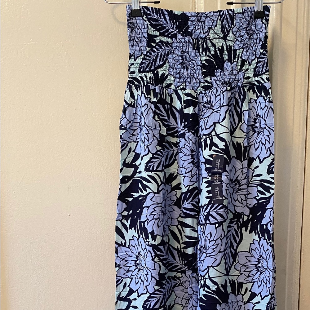NEW GAP Long Floral Navy/Periwinkle Summer Dress